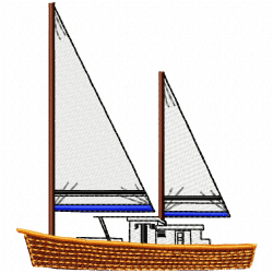 Boats Embroidery Design 12 Boats Embroidery Design 12